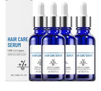 Suero de Péptidos de Cobre Ghk-Cu para el Cabello, Suero de Péptidos de Cobre Ghk-Cu para Cabello Seco y Dañado, Fortalece y Engrosa el Cabello, Soporte Hidratante para Cuero Cabelludo Seco. (4pcs)