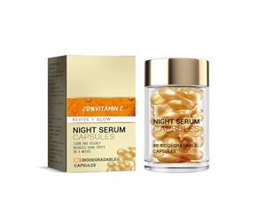 Suero Facial De Vitamina C,Cápsulas de Sérum de Retinol,Sérum Facials Iluminador,Cápsulas Facials De Vitamina C,Sueros Regenerador de Retinols para Reparación,Suero Facial Antienvejecimiento