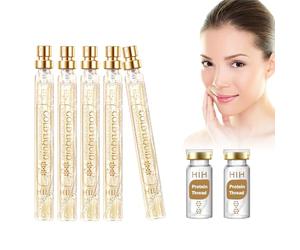 Suero Facial Dorado,Hilo de colágeno Activo,Juego de suero Nano Gold,Reduce las Arrugas,Hidrata Profundamente la Piel (A)