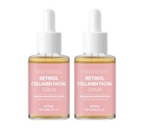 Suero facial hidratante de colágeno con retinol, suero facial rellenador y suavizante, sueros ligeros de rápida absorción para la piel, barreras para la piel que Apoyan las esencias faciales. (2PCS)