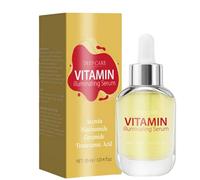 Suero Iluminador Vitaminado: un suero iluminador facial que fortalece la barrera cutánea, hidrata y mejora el tono desigual de la piel.