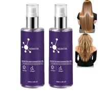 Suero profesional de queratina para el cabello seco dañado, aceite para el cuidado suavizante anti-encrespamiento, aceite acondicionador profundo fortalecedor y nutritivo para el cuidado del (2PCS)