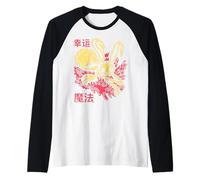 SUERTE Y MAGIA ESCRITAS EN SÍMBOLOS CHINOS Camiseta Manga Raglan
