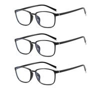 Suertree Gafas de lectura con luz azul bloqueadas, 3 unidades, ayuda visual, videojuegos, UV, azul, bloqueadas, gafas para mujer y hombre, 3,0 X