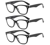 Suertree Pack de 3 gafas de lectura con filtro de luz azul, unisex, gafas de lectura, gafas de ordenador, con bloqueo UV, color negro, 3,5 X 631
