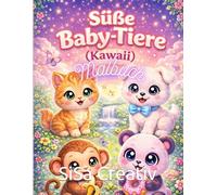 Süße Baby Tiere Malbuch: Niedliche Kawaii-Ausmalbilder für Kinder von 3-6 Jahren mit kleinen Tieren und einfachen Motiven