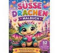 Süße Drachen Malbuch: Magische Drachenwelten zum Ausmalen - 52 Seiten für Kinder von 5-10 Jahren