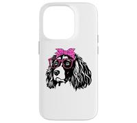 süße English Springer Spaniel Bandana Brille Carcasa para iPhone 14 Pro
