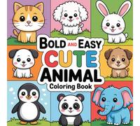 Süße Tiere Malbuch für Kinder ab 3 Jahren: Bold & Easy: Niedliche Kawaii Tiere zum Ausmalen (Katze, Hund, Hase, Panda & mehr)