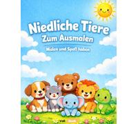 Süße Tiere - Malbuch für Kinder: Einfaches und lustiges Malbuch für Kinder von 4-8 Jahren