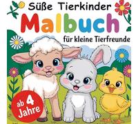 Süße Tierkinder - Malbuch ab 4 Jahren mit 50 niedlichen Motiven von Tieren für kleine Tierfreunde