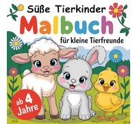 Süße Tierkinder - Malbuch ab 4 Jahren mit 50 niedlichen Motiven von Tieren für kleine Tierfreunde