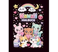 Süßes Kawaii Malbuch für Kinder ab 4-8 Jahren - Einfache & niedliche Ausmalbilder mit Tieren, Einhörnern & süßen Motiven | Über 50 Motive: Kreativer ... & Mädchen | Perfektes Geschenk für Kinder