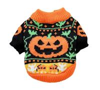 Suéter acogedor de calabaza para mascotas para perros y gatos, ropa de punto de invierno, disfraz de Halloween, diseño de 2 patas, ropa de festival, fiesta de Halloween, traje de mascota