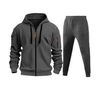 Suéter acolchado para hombre e invierno, con cremallera múltiple, traje de ocio, ideal para hombre, gris oscuro, S