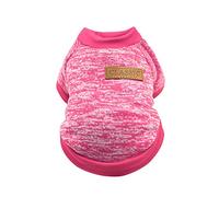 Suéter clásico para perros y cachorros, ropa cálida para invierno, perchas para ropa para mascotas (rosa intenso, S)