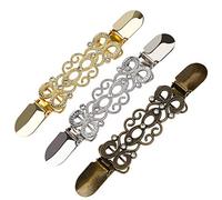 Suéter Clips Aleación Sweater Shawl Clip Vintage Exquisito y elegante Suéter Pinza Cárdigan Buckle Mujer Chal Clips Cristal Rhinestone Vestido Clip 3 Piezas, Aleación, Sans_Stone