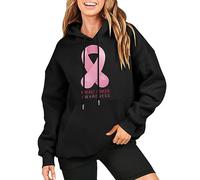 Suéter con capucha contra el cáncer de mama lucha por un asunto sudaderas de gran tamaño sudaderas de manga larga suéter ropa de invierno con bolsillo arcoíris sudadera con capucha, Negro , XL