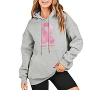 Suéter con capucha contra el cáncer de mama lucha por un asunto sudaderas de gran tamaño sudaderas de manga larga suéter ropa de invierno con bolsillo arcoíris sudadera con capucha, gris, XL