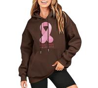 Suéter con capucha contra el cáncer de mama lucha por un asunto sudaderas de gran tamaño sudaderas de manga larga suéter ropa de invierno con bolsillo arcoíris sudadera con capucha, marrón, L