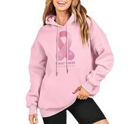 Suéter con capucha contra el cáncer de mama lucha por un asunto sudaderas de gran tamaño sudaderas de manga larga suéter ropa de invierno con bolsillo arcoíris sudadera con capucha, Rosa., M