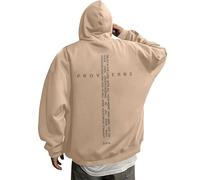 Suéter con capucha para hombre, sudaderas con capucha retro con diseño gráfico para hombre, ropa inspiradora, ropa casual, perfecta para creyentes, caqui, L