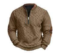 Suéter con cremallera para hombre, suéter Henley para hombre, suéter de punto con cremallera de un cuarto, suéter casual, suéter ligero de manga larga, camiseta de cuello alto falso, sudaderas de