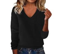Suéter con escote en la espalda Suéter suelto europeo y americano liso para mujer para primavera y con una palabra en el hombro y capucha expuesta en el hombro. Abrigo de lana para mujer, Negro , 5XL