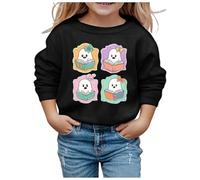Suéter con purpurina para niñas y niñas, manga larga, sudadera suave con gráficos para niños, lindo cuello redondo, ropa superior para niñas, ropa interior para mujer, Negro , 3-4 años