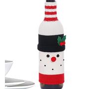 Suéter de botella de vino hecho a mano, cubierta de botella de punto, funda suave para botella de vino de Papá Noel, reno, muñeco de nieve, para decoración, tienda, hogar, café,
