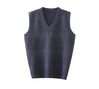Suéter de hombre Oficina simplicidad Sin Mangas Sólido Cálido para Otoño e Invierno Casual Moda Cuello en V Tejida Jersey Jersey Chaleco Top Clásico College Comfort Actividad, gris oscuro, XXL