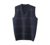 Suéter de hombre Oficina simplicidad Sin Mangas Sólido Cálido para Otoño e Invierno Casual Moda Cuello en V Tejida Jersey Jersey Chaleco Top Clásico College Comfort Actividad, Negro , XXL