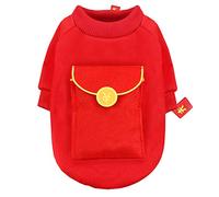 Suéter de invierno para perro con sobre rojo, ropa para mascotas de Año Nuevo, para festival de primavera, disfraz divertido de perro y gato, ropa de estilo chino, color rojo, talla XL