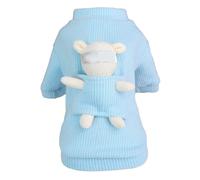 Suéter de invierno para perros cálidos y abrigados | Diseño de juguete de oso grueso para perros pequeños/gatos/cachorros | Ropa de lana cozy para clima frío (azul)
