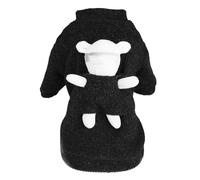 Suéter de invierno para perros cálidos y abrigados | Diseño de juguete de oso grueso para perros pequeños/gatos/cachorros | Ropa de lana Cozy para clima frío (Black)