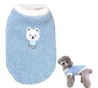 Suéter de Invierno para Perros Pequeños y Medianos - Chaleco Cálido de Forro Polar con Anillo en D - Ropa para Cachorros y Mascotas (Azul, L)