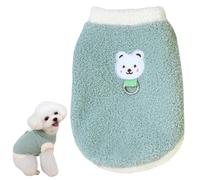 Suéter de Invierno para Perros Pequeños y Medianos - Chaleco Cálido de Forro Polar con Anillo en D - Ropa para Cachorros y Mascotas (Verde, L)