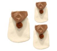 Suéter de Invierno para Perros y Gatos, Ropa de Forro Polar con Capucha sin Mangas con Pompones, Ropa de Lana de Cordero para Mascotas con Adjunto, Bonito cálido para Razas pequeñas, guía de