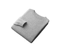 Suéter de lana con cuello redondo para hombre, manga larga, lana merino, informal, suéter inteligente, Gris claro9, S