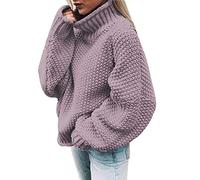 Suéter De Lana Mujer Elegante Suéteres Cuello Alto/Cuello Redondo Tallas Grandes Camiseta Basic Curvy Jerséis Jersey Con Ajuste Sweater Casual Elástico Top Cuello Alto Camisetas Cómodo Otoño Invierno,