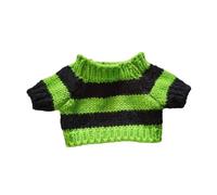 AWHAO Suéter de Manga Corta con Figura de Peluche, Ropa para Muñecas, Imaginación para Tocar, Flexibilidad, Deja Que Tus Muñecas Se Vistan para Una Muñeca D, Raya Verde Claro