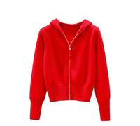 Suéter de manga larga con capucha para mujer, doble cremallera, suéter de cera suave con sombrero, Volver a escribir, 3XL