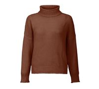 Suéter de manga larga mujer cuello alto térmico abrigo corto mujer elegante y elegante invierno cálido sudadera de punto sub gran tamaño casual suéter color sólido simple túnica, d, S