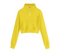 Suéter de manga larga para mujer, cuello en V, casual, para otoño e invierno, suave, elástico, ajuste regular, camisetas lisas para mujer, Reino Unido, amarillo, 3XL