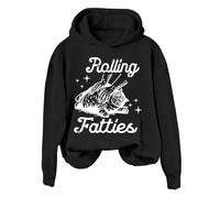 Suéter de manga larga para mujer, cuello redondo, ajuste regular, para otoño e invierno, estilo casual, para uso diario, vacaciones, calle, camisetas para mujer, Reino Unido, Negro, 3XL