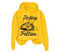 Suéter de manga larga para mujer, cuello redondo, ajuste regular, para otoño e invierno, estilo casual, para uso diario, vacaciones, calle, camisetas para mujer, Reino Unido, amarillo, 3XL
