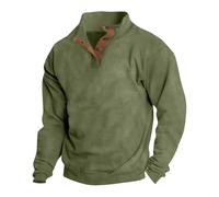 Suéter de media cremallera para hombre, suéter de cuello redondo para hombre, abrigos de invierno, blusa, ropa activa, chaqueta de otoño, sudadera con capucha de forro polar liso, verde, XXL