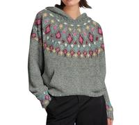 Suéter de mujer noruego invierno cálido elegante y elegante suéter sobre punto cuello redondo manga larga sudaderas patrón jacquard Tops gran tamaño casual de gran tamaño ropa mujer otoño invierno