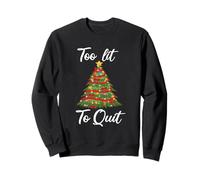 Suéter de Navidad con Texto en inglés Too Lit to Quit Sudadera