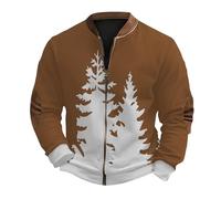 Suéter de Navidad de ajuste holgado, ropa acogedora para hombre, casual, a la moda, holgada y moderna, con estampado 3D, sudadera con capucha para vacaciones al aire libre, 333, Navidad 222, marrón, L